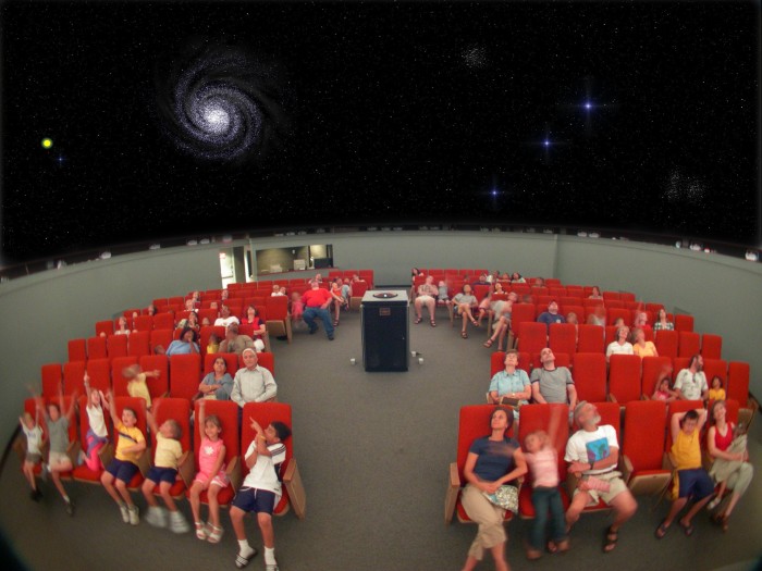 inside of sensory friendly Abrams Planetarium, Lansing, MI