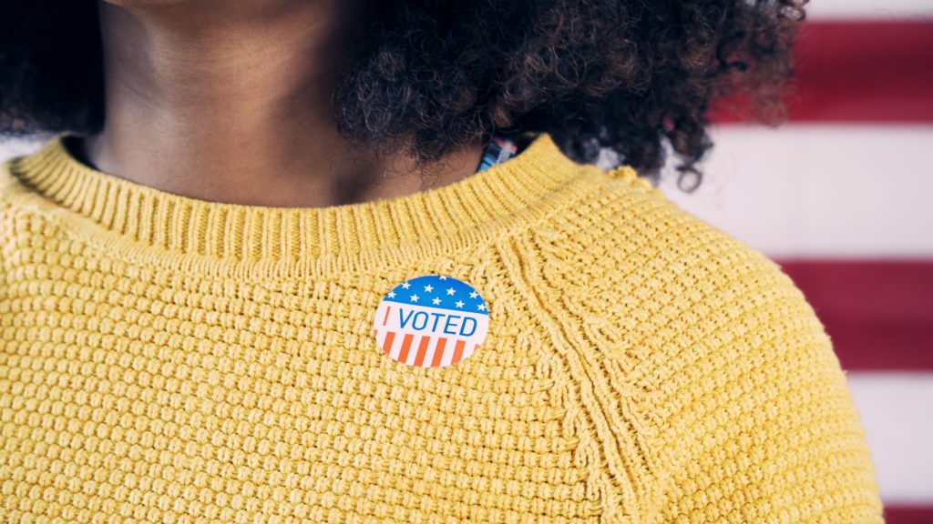 Women's Rights to vote, 'I voted' sticker