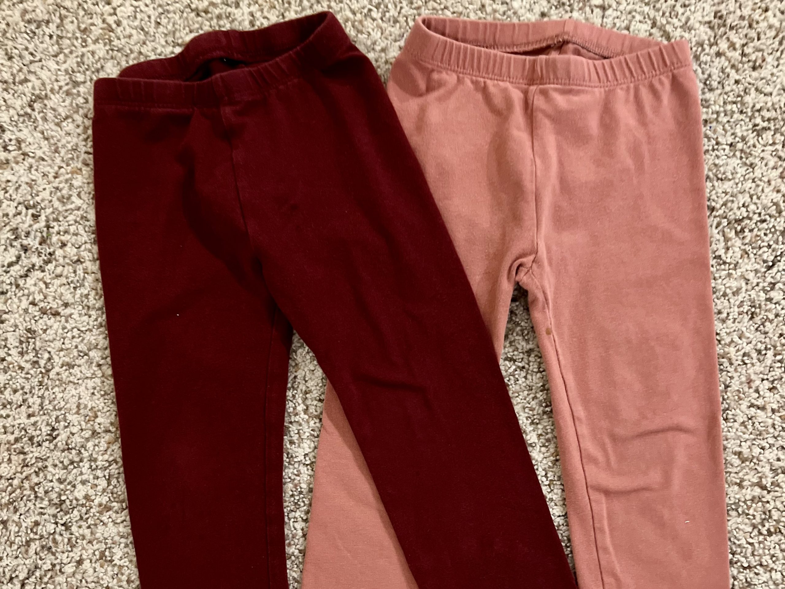 two pants choices while getting your child dressed